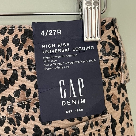 NWT Gap‎ High Rise Universal Leopard Animal Print Legging Jeans Brown Black 27 - Picture 9 of 11